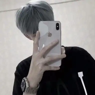 qq头像男生拿手机挡脸