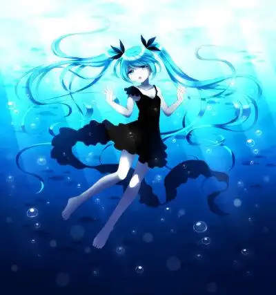 深海 少女 插画