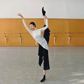 北舞现代舞练功服女抽绳斜角开叉舞蹈服修身古典舞瑜伽演出服艺考