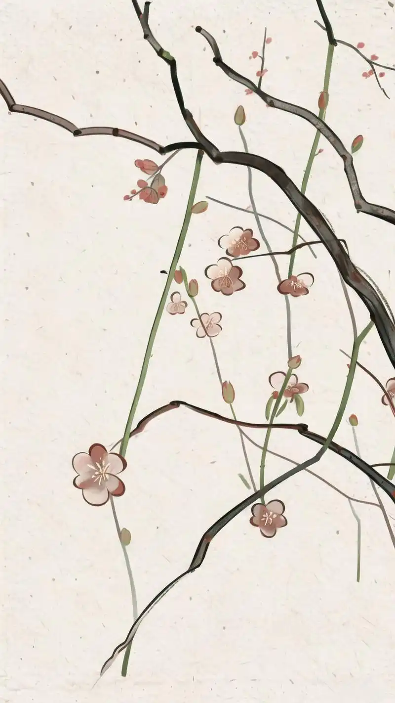 96古风梅花水墨画壁纸精选78 亲们,今天给宝宝们带来一组绝美的