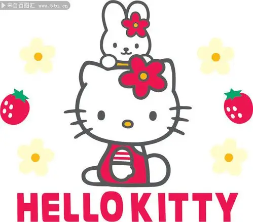 kitty猫可爱图案-卡通漫画-百图汇素材网