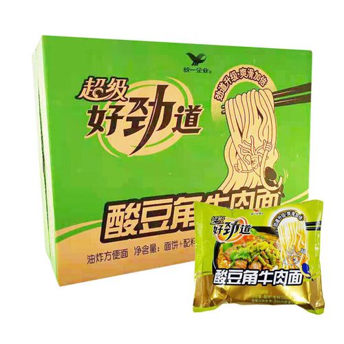 统一企业方便面酸豆角牛肉面104克袋装泡面休闲速食酸豆角牛肉