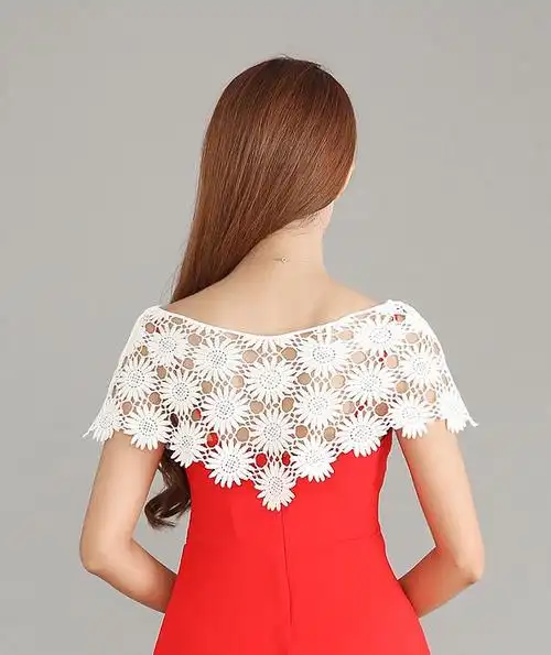 qma新款小披肩女夏百搭短款针织镂空薄款外搭蕾丝小坎肩外套大码罩衫