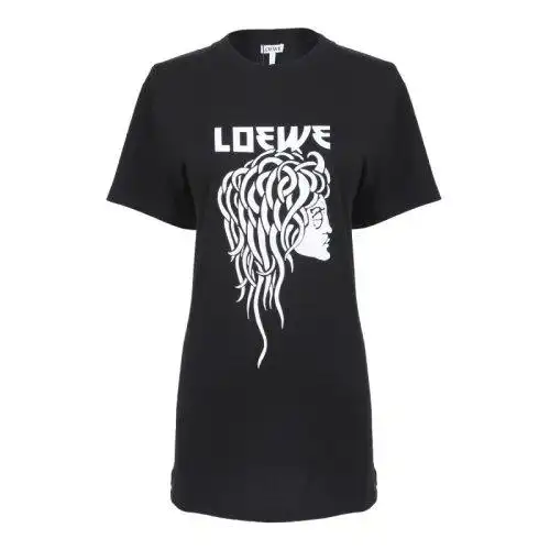 loewe/罗意威 女士黑色棉质印花短袖t恤s6299933pc 1100