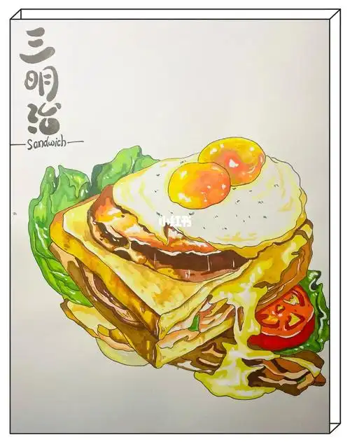 手绘三明治00