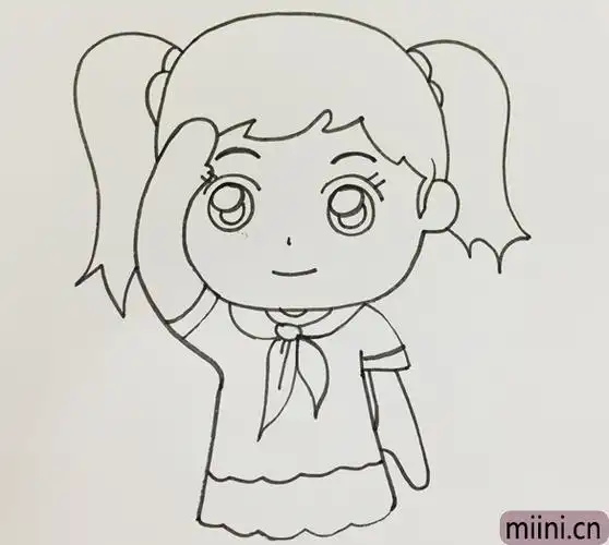 少先队员敬礼简笔画图片敬礼小学生简笔画敬礼小学生简笔画少先队员