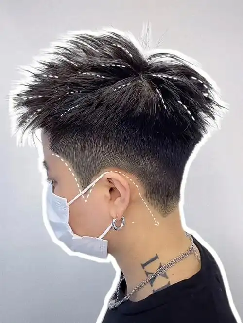 采用技术:韩式短碎剪裁发型基础:韩式短碎发质硬度:中硬注意此发型是