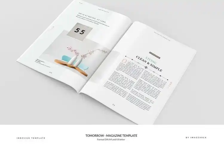 图文并茂排版优秀的专业杂志模板tomorrow–magazinetemplate