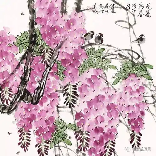 周彦生紫藤小鸟22幅!