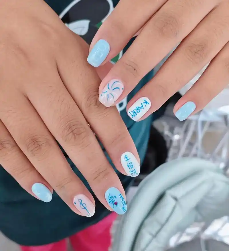 王俊凯美甲应援色.#王俊凯#王俊凯美甲#王俊凯应援色