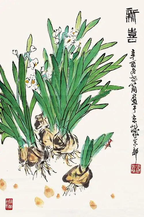 0276 水仙 立轴 纸本