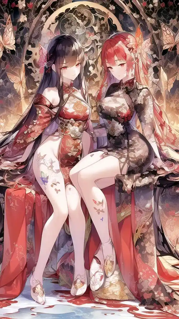 动漫壁纸.再次尝试ai绘画,感觉ai画多个人物还是有待继续调 - 抖音