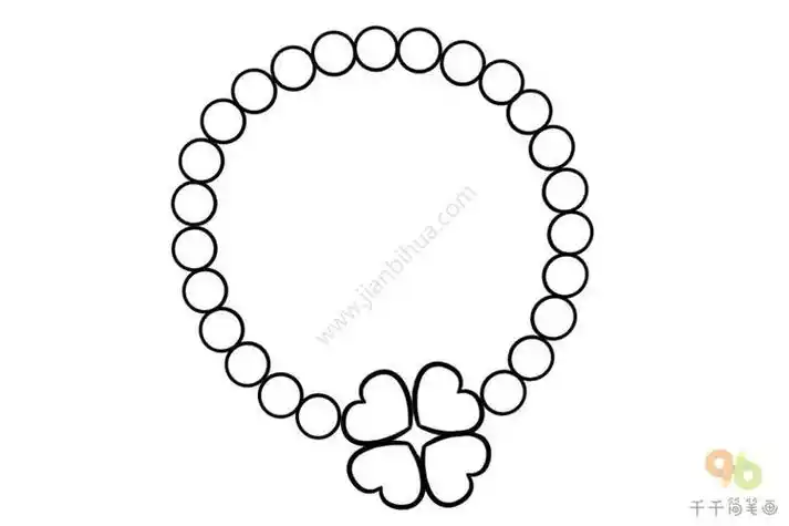 的项链简笔画图片小朋友的项链简笔画儿童简单珍珠项链简笔画图片大全
