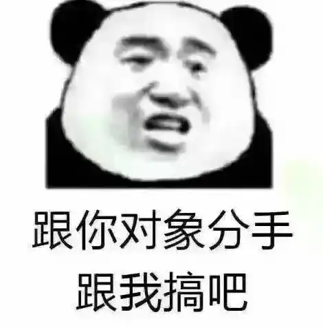 跟你对象分手跟我搞吧(熊猫头撩人表情包)