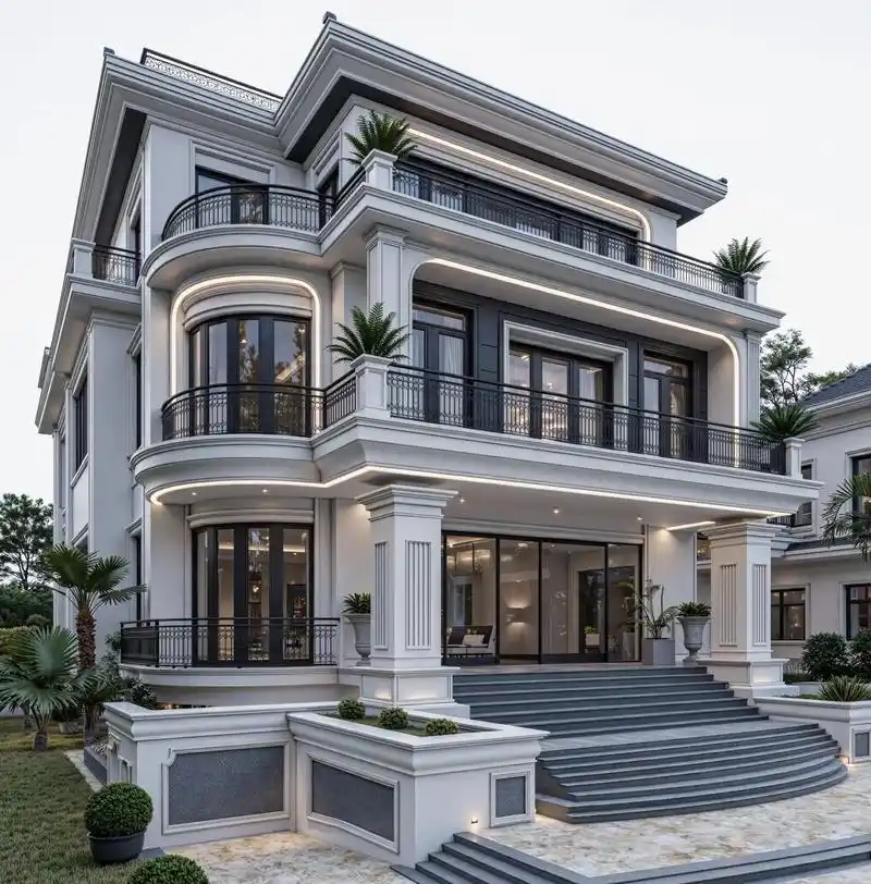 6个月建起全村第一栋现代风别墅,邻居都说好看#农村自建房 #