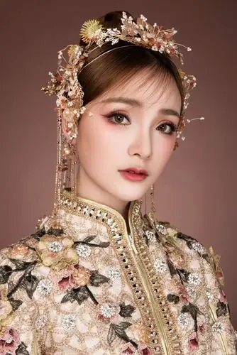 图片新古典中式新娘造型,将传统与现代巧妙结合,还原属于中国女性独有