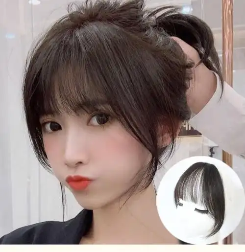 网红法式刘海假发女超薄中分气质学生自然鬓角修脸八字空气刘海片 你