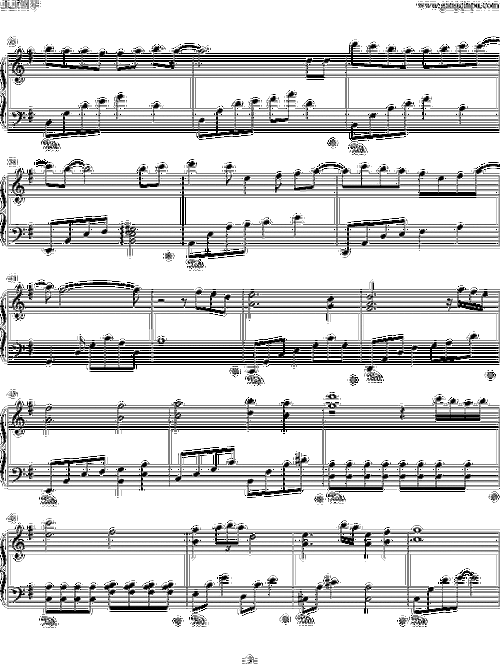 失落沙洲 抒情版 徐佳莹 钢琴谱 五线谱