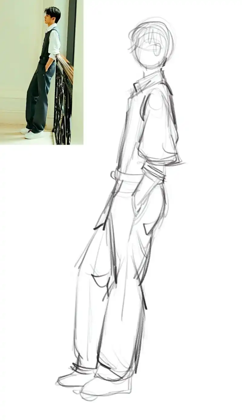 速写训练day65,画了王俊凯帅哥～绘画过程视频在主页,可以 - 抖音