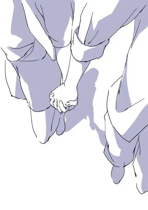 动漫人物牵手动作绘画参考!简单粗暴,自己借鉴,转需! (作者
