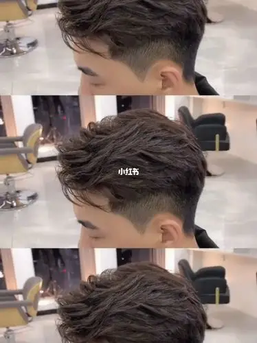 男生最帅烫发港风侧背头