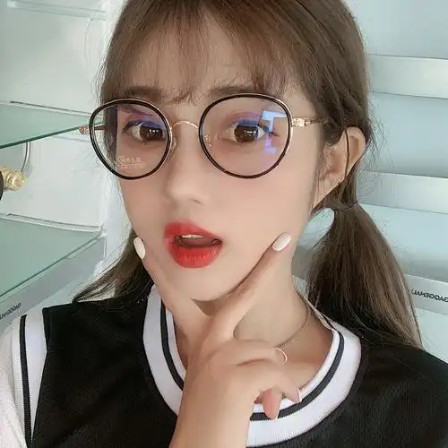 zs52016复古圆框显瘦眼镜框素颜韩版定制成品光学镜防蓝光可配镜