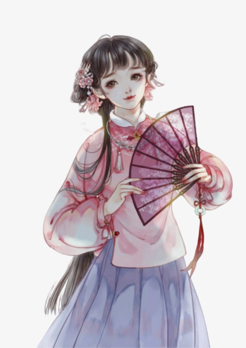 手绘汉服美女