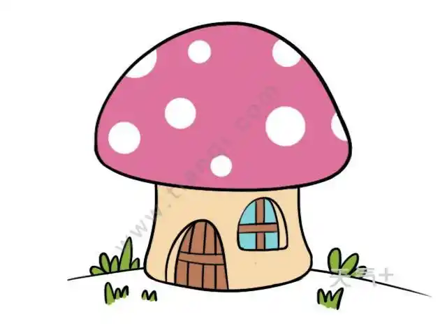 2022最新蘑菇房子简笔画 蘑菇房子简笔画彩色