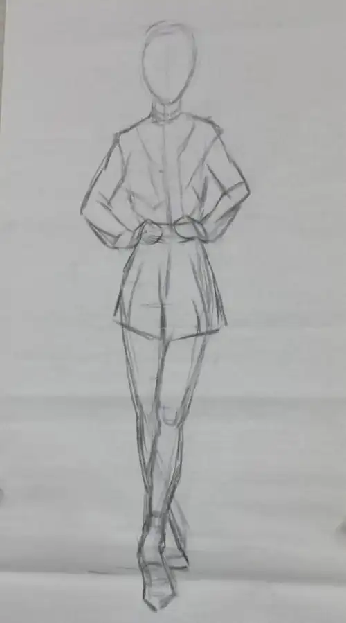 2019年吴元春写意人物四班第2课《少女全身正面写生》