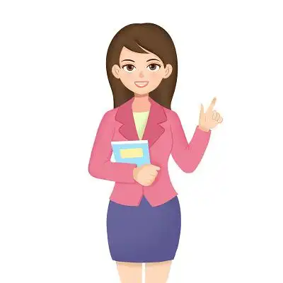 彩色卡通手绘老师正面站立讲课卡通人物素材原创插画海报