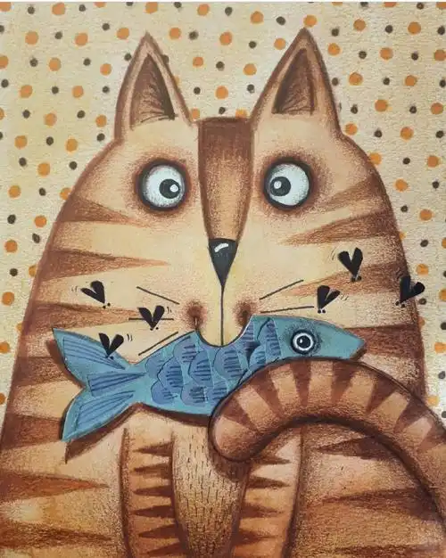 临摹素材 一组可爱儿童动物插画ins/sally.ann.