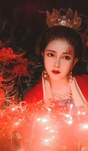 古风红衣女子