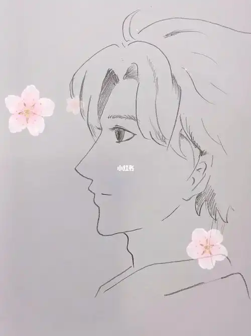 男生侧脸简笔画