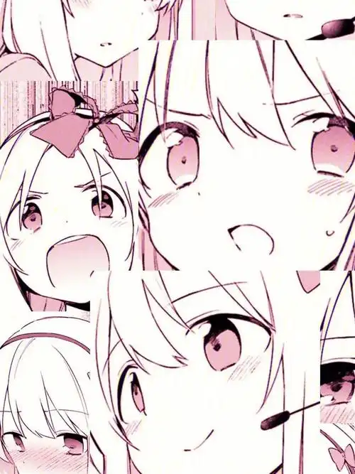 粉白日漫拼接壁纸かわいいね