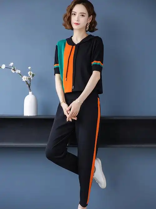 名牌运动服套装女夏冰丝