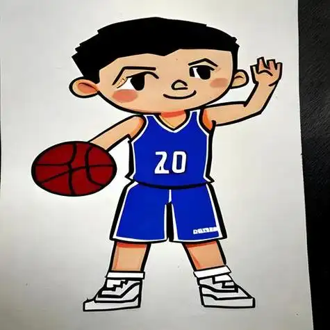 篮球运动员简笔画男孩