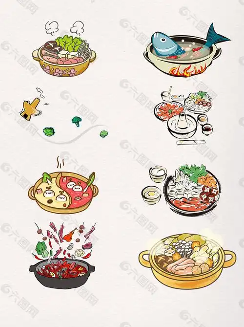 一组手绘卡通火锅图片设计元素素材免费下载(图片编号:9072969)-六