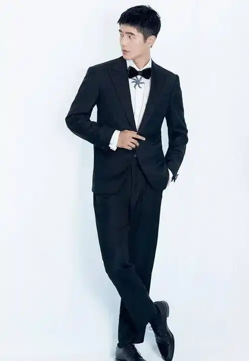 经常出席大型活动的刘昊然对于西装的诠释也是很不错的.