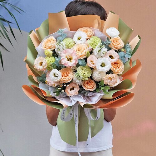 岚黛 三八妇女节鲜花同城配送香槟玫瑰韩式花束生日礼物纪念日求婚送