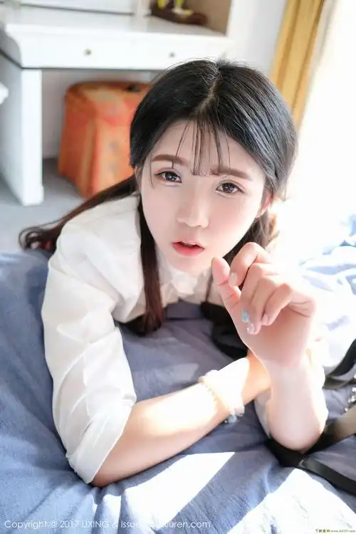 uxing优星馆vol046可爱的小叶子衬衫学生装蕾丝内衣装扮写真图片