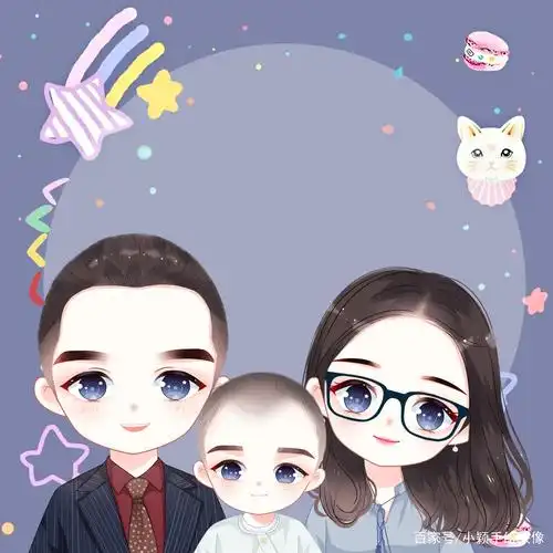 亲子头像设计,母子,一家三口,四口微信头像,总有你喜欢的