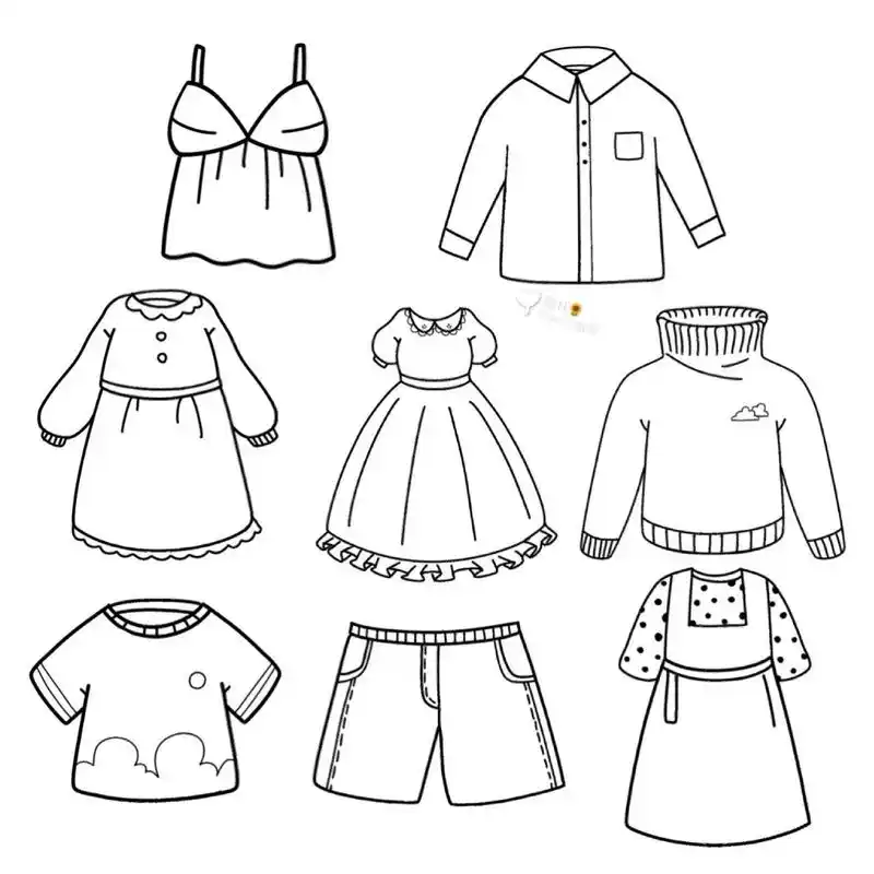 绘画素材‖简笔画‖各类服饰简笔来喽 今日蕞后①期就给伙伴们分 享个