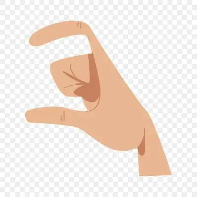 矢量卡通手指长度比划动作