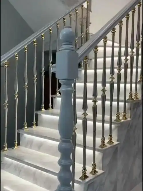 别墅室内轻奢楼梯扶手护栏新中式栏杆分享