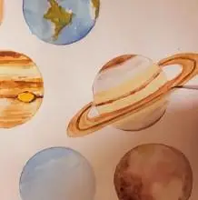 【视频】很简单可爱的太阳系行星水彩画手绘视频教程 星球的简单画法