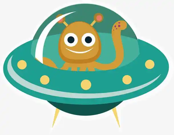 矢量手绘飞船漫画