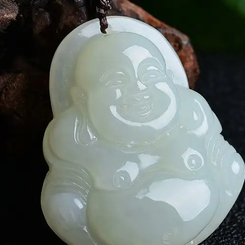 玉佛吊坠女款 弥勒佛玉佩玉项链天然和田玉白玉玉佛玉石吊坠图片