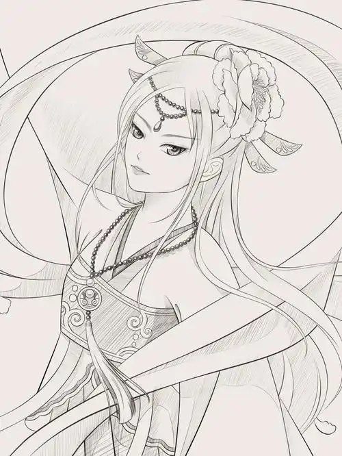 自学插画 #人物线稿 #画画练习打卡 #古风漫画 #临摹练 - 抖音