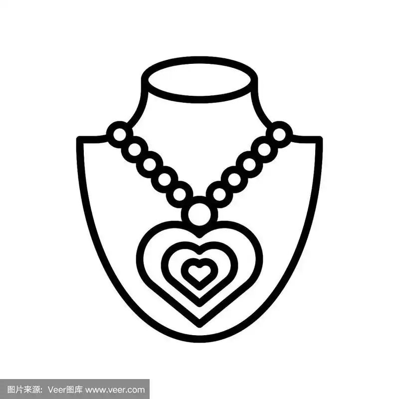 项链孤立线样式图标