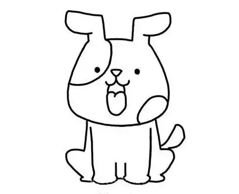 简笔画可爱小黄狗(卡通小黄狗简笔画) -【爱个性】